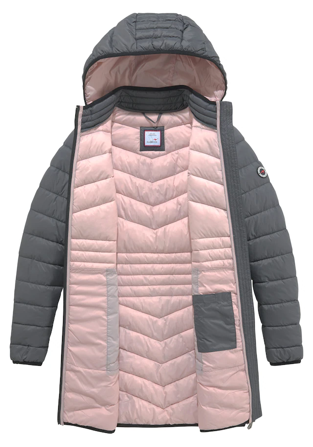 KangaROOS Steppjacke mit Kapuze für den Übergang, aus leichtem Webmaterial, figurbetonter Schnitt