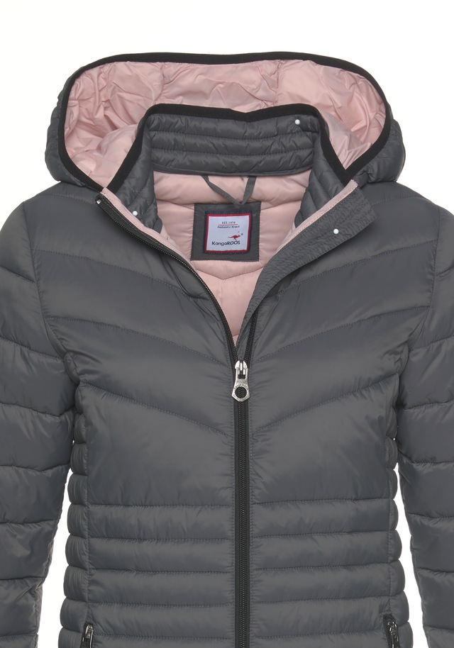 KangaROOS Steppjacke mit Kapuze für den Übergang, aus leichtem Webmaterial, figurbetonter Schnitt