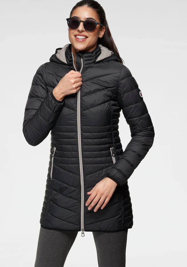 KangaROOS Steppjacke mit Kapuze für den Übergang, aus leichtem Webmaterial, figurbetonter Schnitt