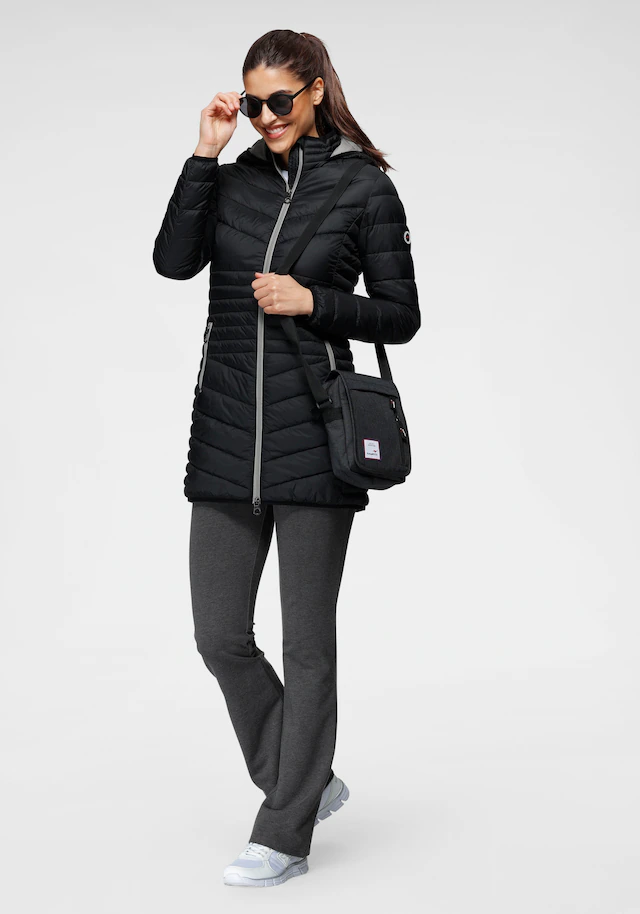 KangaROOS Steppjacke mit Kapuze für den Übergang, aus leichtem Webmaterial, figurbetonter Schnitt