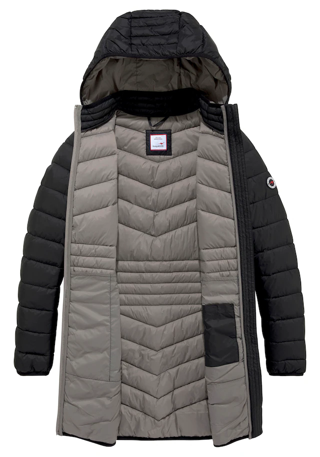 KangaROOS Steppjacke mit Kapuze für den Übergang, aus leichtem Webmaterial, figurbetonter Schnitt