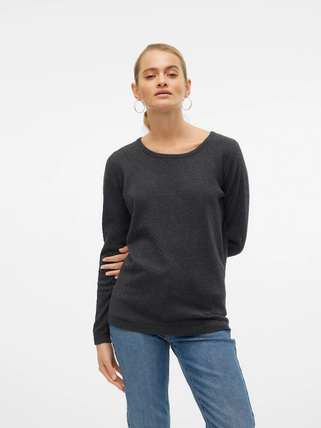 Vero Moda Rundhalspullover »VMCARE STRUCTURE LS O-NECK BLOUSE« aus Baumwolle