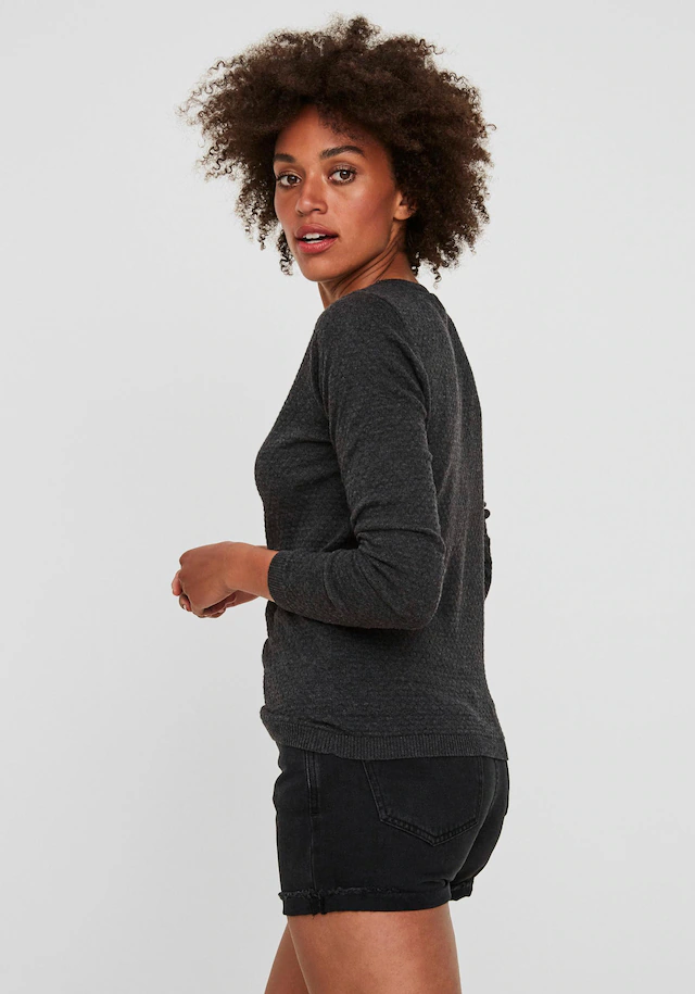 Vero Moda Rundhalspullover »VMCARE STRUCTURE LS O-NECK BLOUSE« aus Baumwolle
