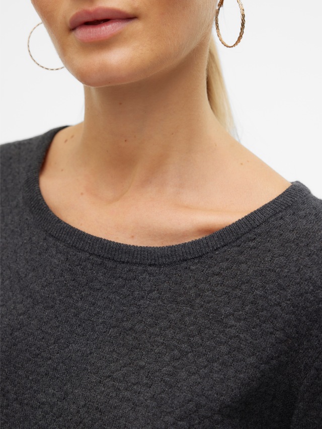 Vero Moda Rundhalspullover »VMCARE STRUCTURE LS O-NECK BLOUSE« aus Baumwolle