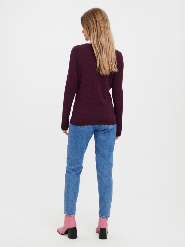 Vero Moda Rundhalspullover »VMCARE STRUCTURE LS O-NECK BLOUSE« aus Baumwolle