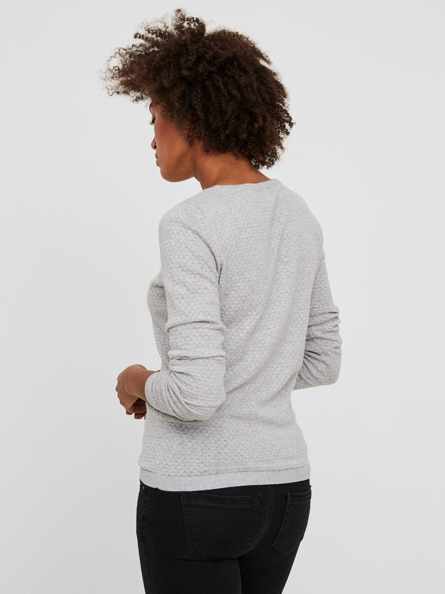 Vero Moda Rundhalspullover »VMCARE STRUCTURE LS O-NECK BLOUSE« aus Baumwolle