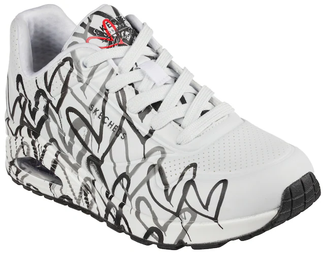 Skechers Wedgesneaker »UNO-SPREAD THE LOVE« Freizeitschuh, Halbschuh, Schnürschuh mit coolem Graffiti-Print