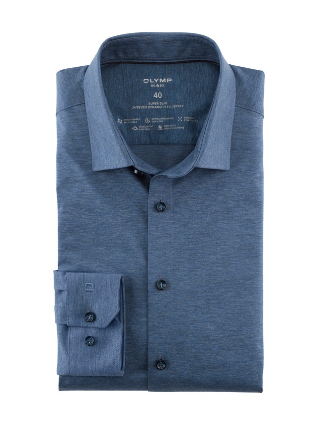 OLYMP Businesshemd »No. Six 24/Seven super slim« in bequemer Jersey-Qualität