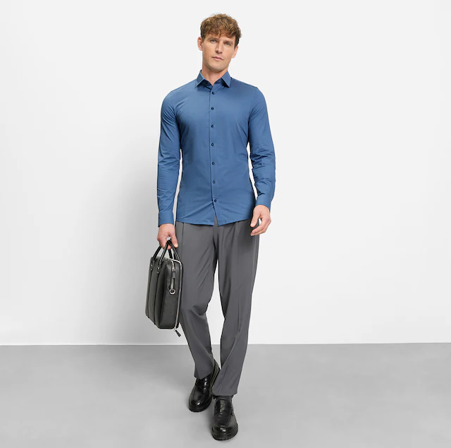 OLYMP Businesshemd »No. Six 24/Seven super slim« in bequemer Jersey-Qualität