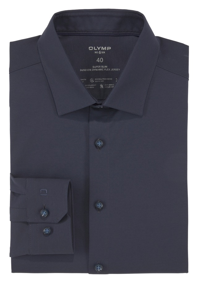 OLYMP Businesshemd »No. Six 24/Seven super slim« in bequemer Jersey-Qualität