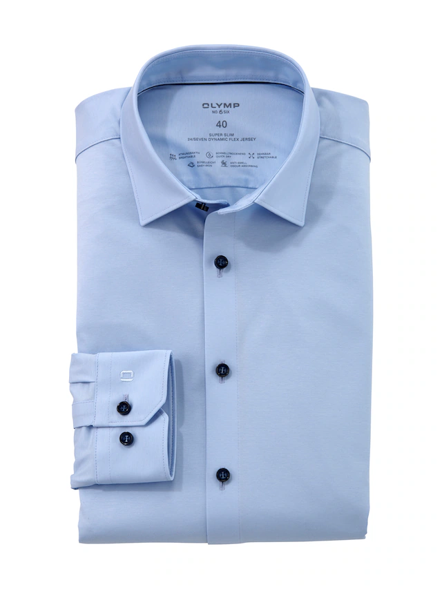 OLYMP Businesshemd »No. Six 24/Seven super slim« in bequemer Jersey-Qualität
