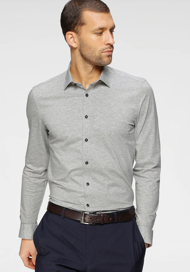 OLYMP Businesshemd »No. Six 24/Seven super slim« in bequemer Jersey-Qualität