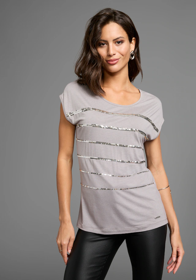 Laura Scott T-Shirt figurumspielende Passform, Rundhalsausschnitt