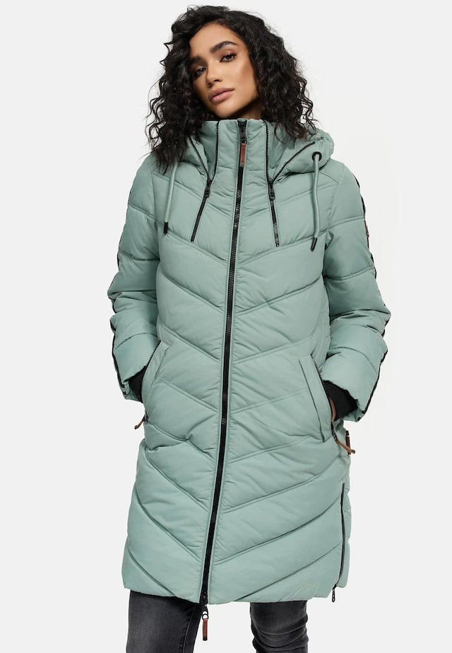 Marikoo Wintermantel »Armasa« modischer Damen Winter Steppmantel mit Kapuze
