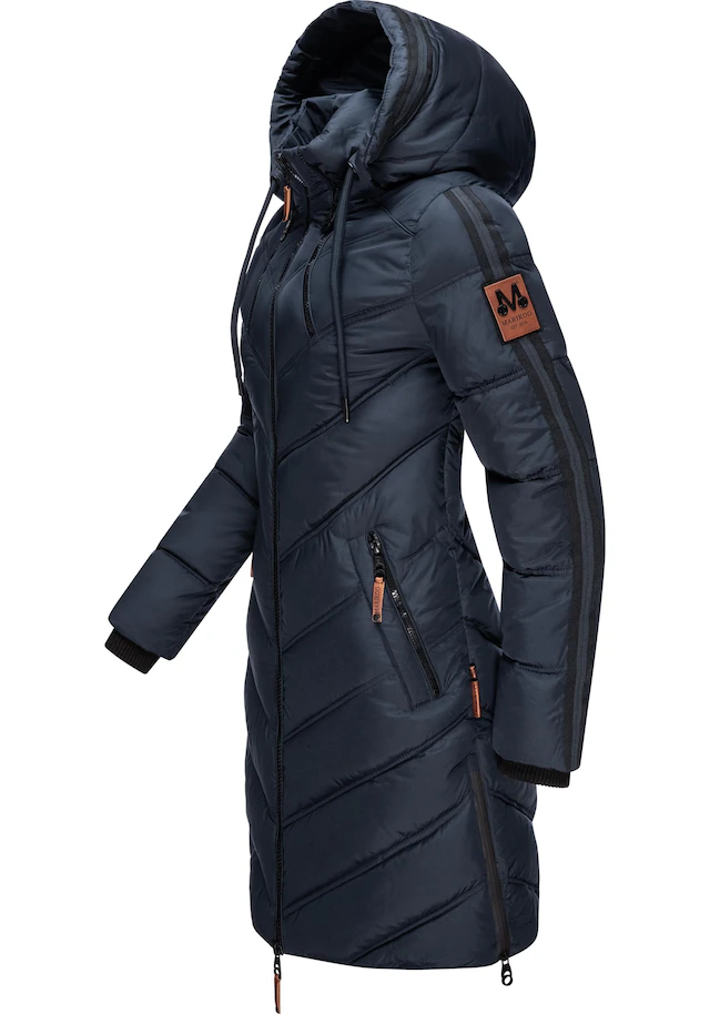 Marikoo Wintermantel »Armasa« modischer Damen Winter Steppmantel mit Kapuze