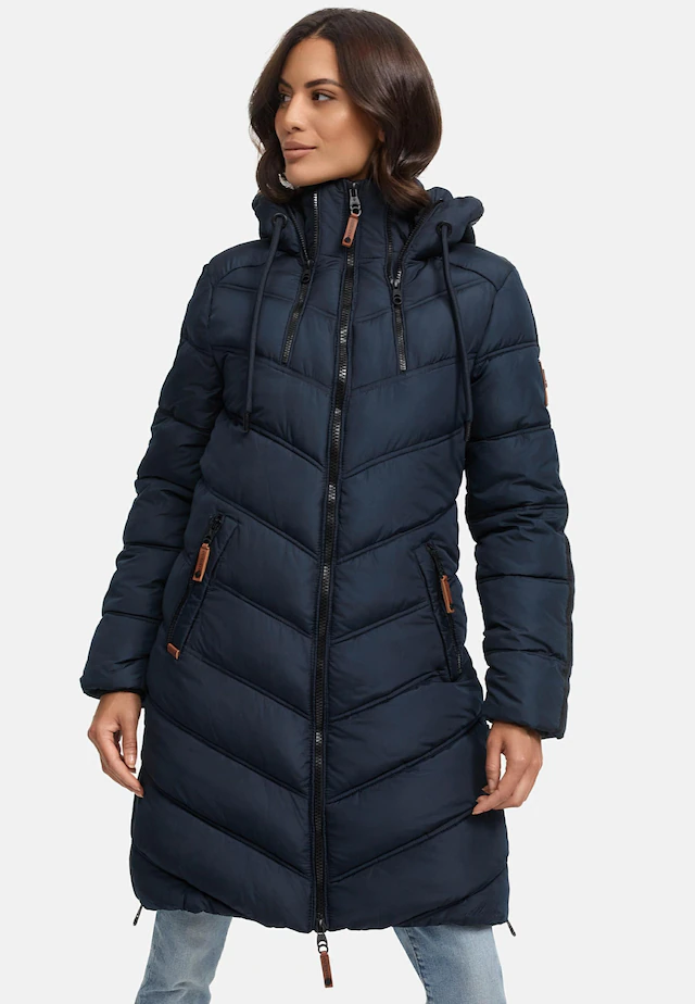 Marikoo Wintermantel »Armasa« modischer Damen Winter Steppmantel mit Kapuze