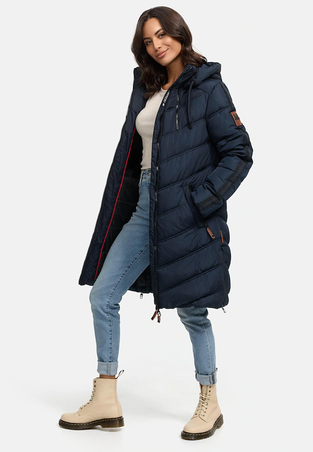 Marikoo Wintermantel »Armasa« modischer Damen Winter Steppmantel mit Kapuze