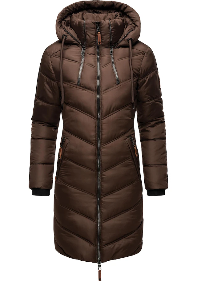 Marikoo Wintermantel »Armasa« modischer Damen Winter Steppmantel mit Kapuze