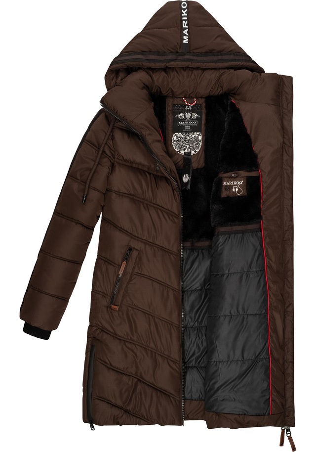 Marikoo Wintermantel »Armasa« modischer Damen Winter Steppmantel mit Kapuze