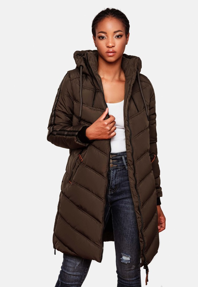 Marikoo Wintermantel »Armasa« modischer Damen Winter Steppmantel mit Kapuze