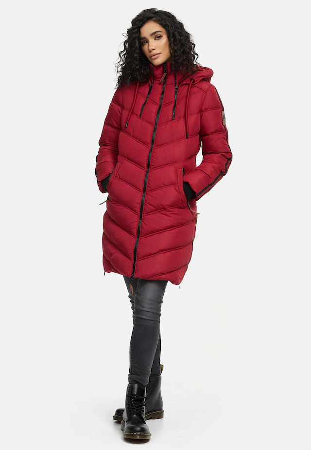 Marikoo Wintermantel »Armasa« modischer Damen Winter Steppmantel mit Kapuze