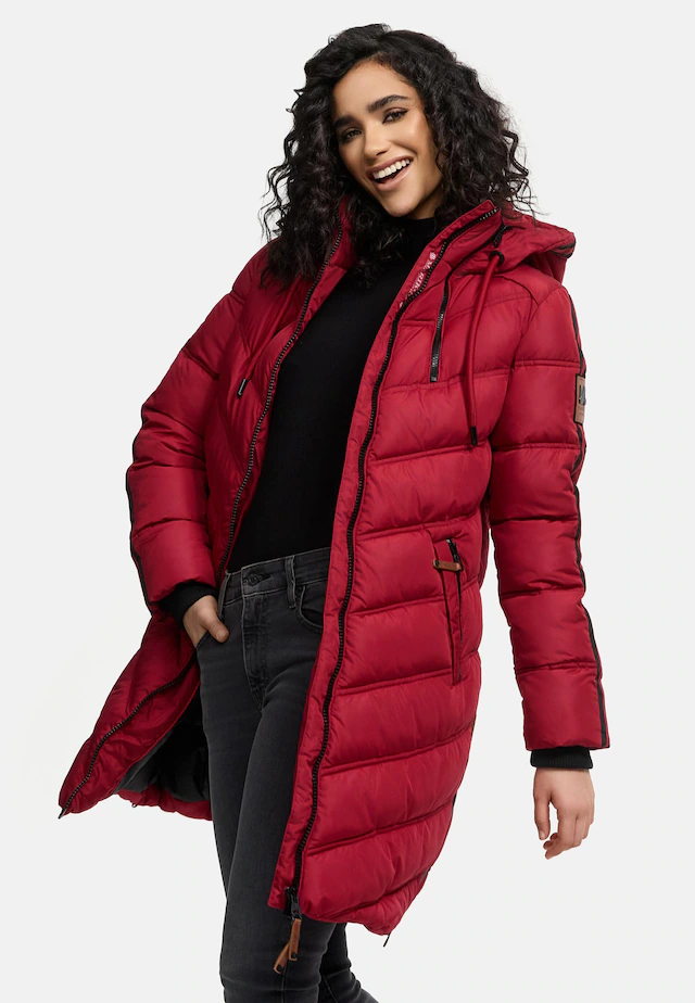 Marikoo Wintermantel »Armasa« modischer Damen Winter Steppmantel mit Kapuze