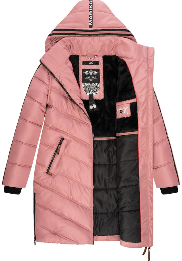 Marikoo Wintermantel »Armasa« modischer Damen Winter Steppmantel mit Kapuze