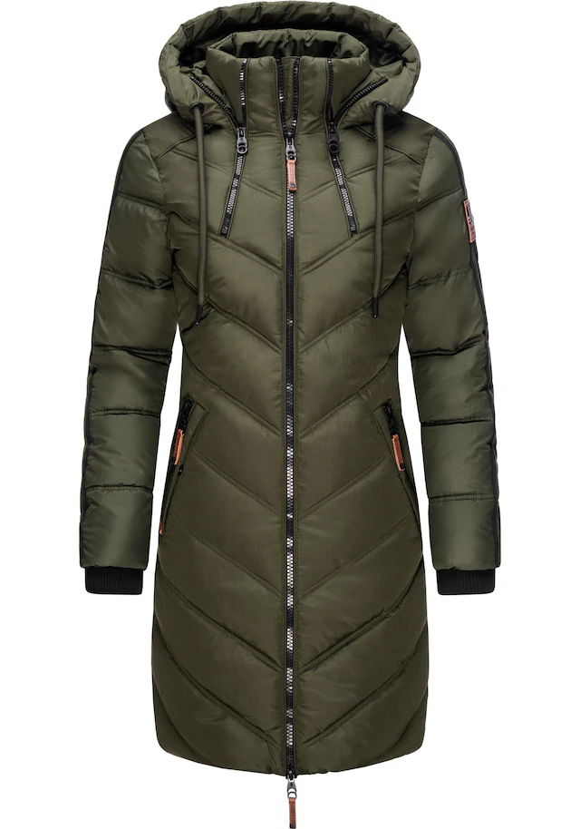 Marikoo Wintermantel »Armasa« modischer Damen Winter Steppmantel mit Kapuze