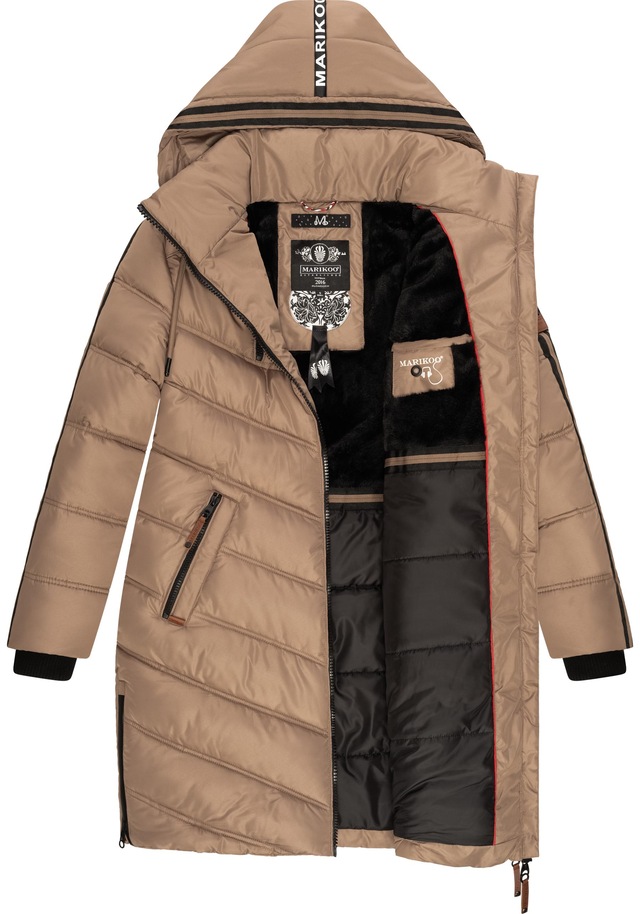 Marikoo Wintermantel »Armasa« modischer Damen Winter Steppmantel mit Kapuze