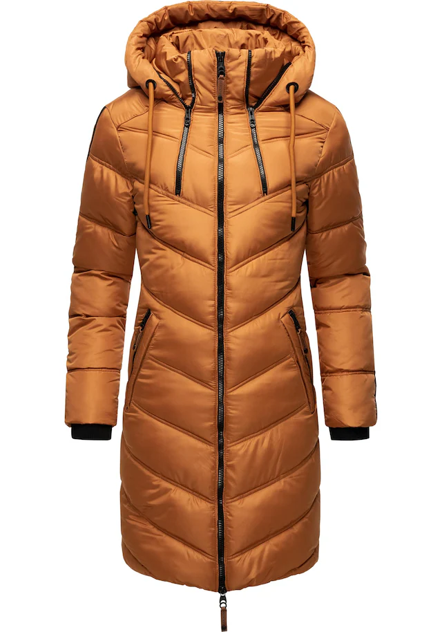 Marikoo Wintermantel »Armasa« modischer Damen Winter Steppmantel mit Kapuze