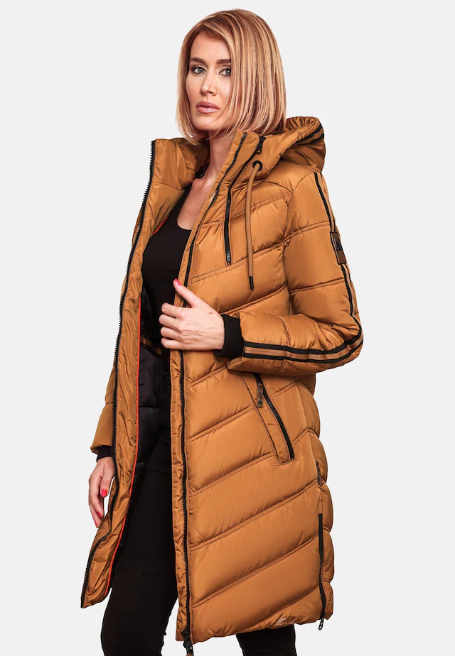 Marikoo Wintermantel »Armasa« modischer Damen Winter Steppmantel mit Kapuze