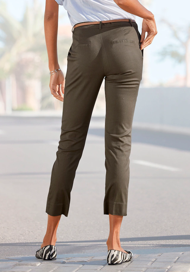 Vivance Chinohose »mit kleinem Beinschlitz« in klassischer Basic-Form, Stoffhose, Business-Look