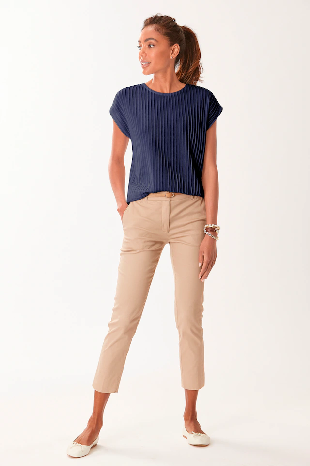 Vivance Chinohose »mit kleinem Beinschlitz« in klassischer Basic-Form, Stoffhose, Business-Look