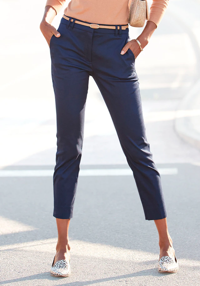 Vivance Chinohose »mit kleinem Beinschlitz« in klassischer Basic-Form, Stoffhose, Business-Look