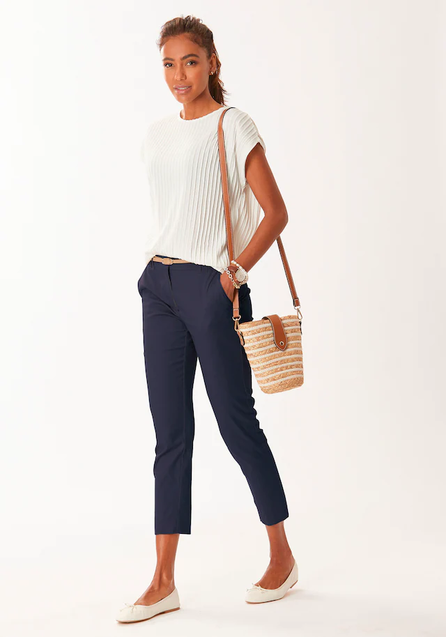 Vivance Chinohose »mit kleinem Beinschlitz« in klassischer Basic-Form, Stoffhose, Business-Look