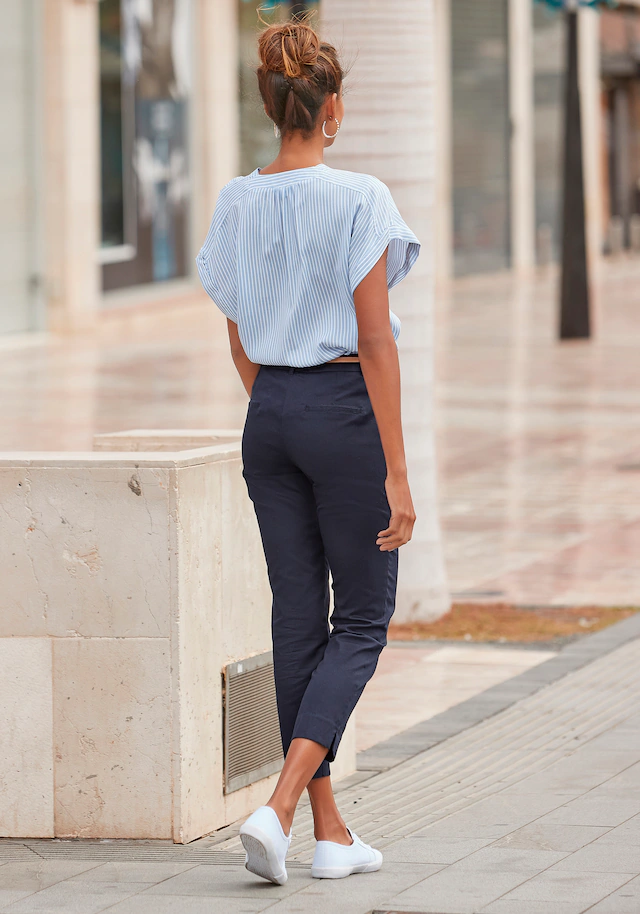 Vivance Chinohose »mit kleinem Beinschlitz« in klassischer Basic-Form, Stoffhose, Business-Look