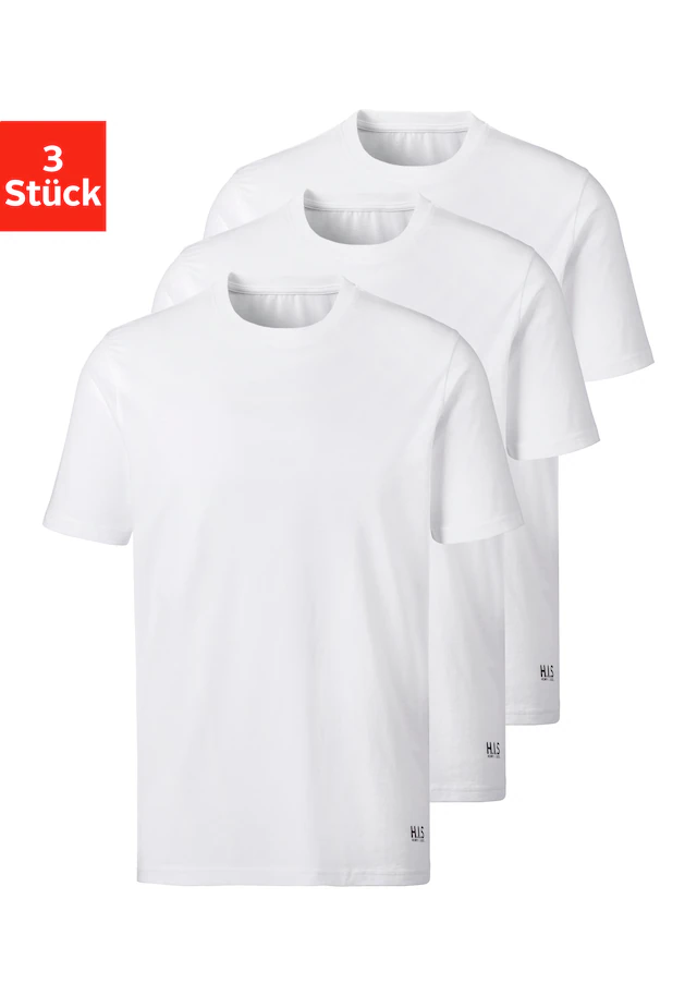 H.I.S T-Shirt »Unterziehshirt mit Rundhals« 3er-Pack, aus Baumwoll-Mix