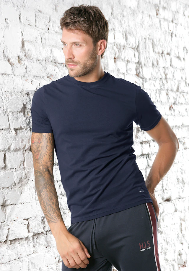 H.I.S T-Shirt »Unterziehshirt mit Rundhals« 3er-Pack, aus Baumwoll-Mix