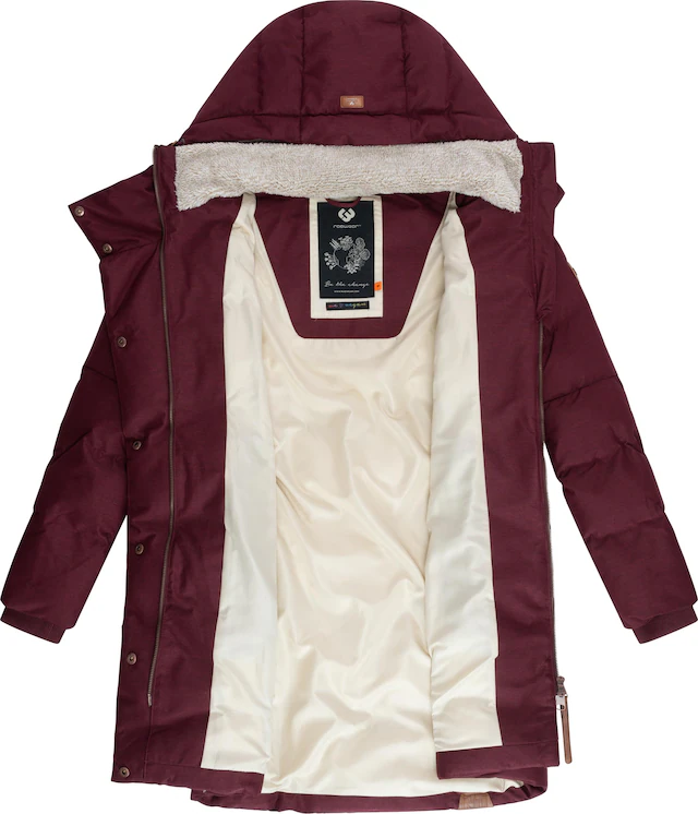 Ragwear Wintermantel »Pavla« stylischer Winterparka mit Teddyfutter und Kapuze