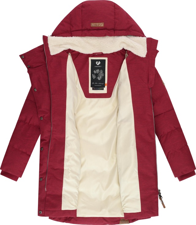 Ragwear Wintermantel »Pavla« stylischer Winterparka mit Teddyfutter und Kapuze