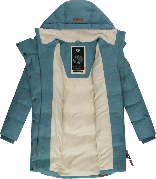 Ragwear Wintermantel »Pavla« stylischer Winterparka mit Teddyfutter und Kapuze