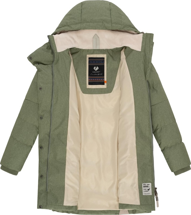 Ragwear Wintermantel »Pavla« stylischer Winterparka mit Teddyfutter und Kapuze
