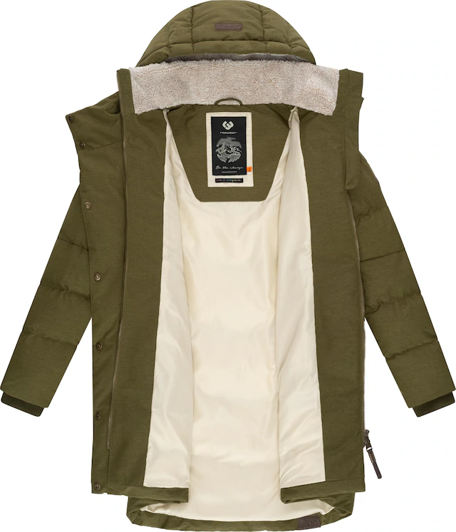 Ragwear Wintermantel »Pavla« stylischer Winterparka mit Teddyfutter und Kapuze