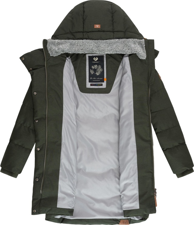 Ragwear Wintermantel »Pavla« stylischer Winterparka mit Teddyfutter und Kapuze