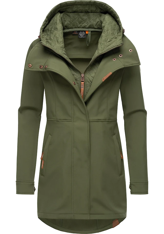 Ragwear Softshellmantel »Ybela« sportliche, gefütterte Outdoorjacke mit Kapuze