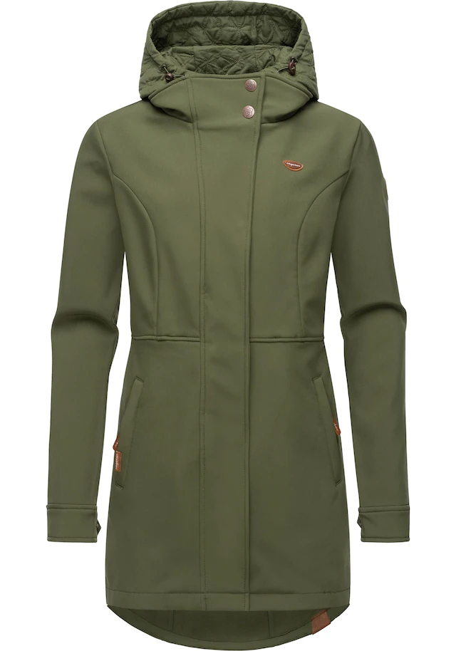 Ragwear Softshellmantel »Ybela« sportliche, gefütterte Outdoorjacke mit Kapuze