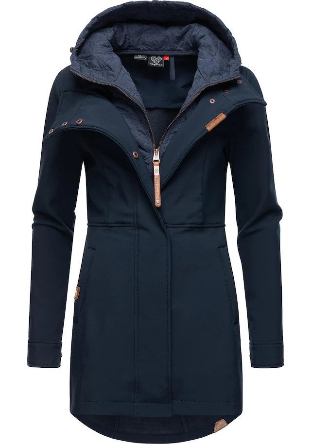 Ragwear Softshellmantel »Ybela« sportliche, gefütterte Outdoorjacke mit Kapuze