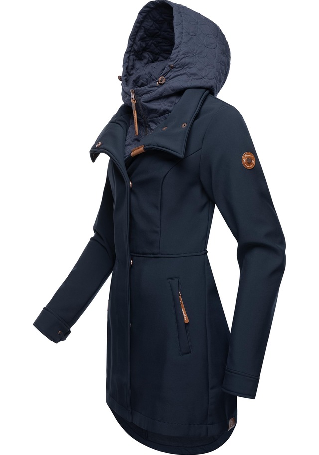 Ragwear Softshellmantel »Ybela« sportliche, gefütterte Outdoorjacke mit Kapuze