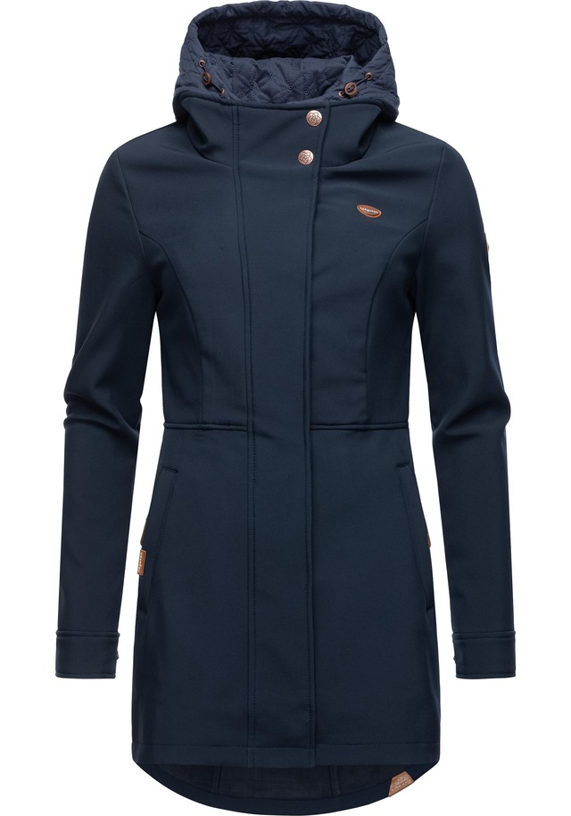 Ragwear Softshellmantel »Ybela« sportliche, gefütterte Outdoorjacke mit Kapuze
