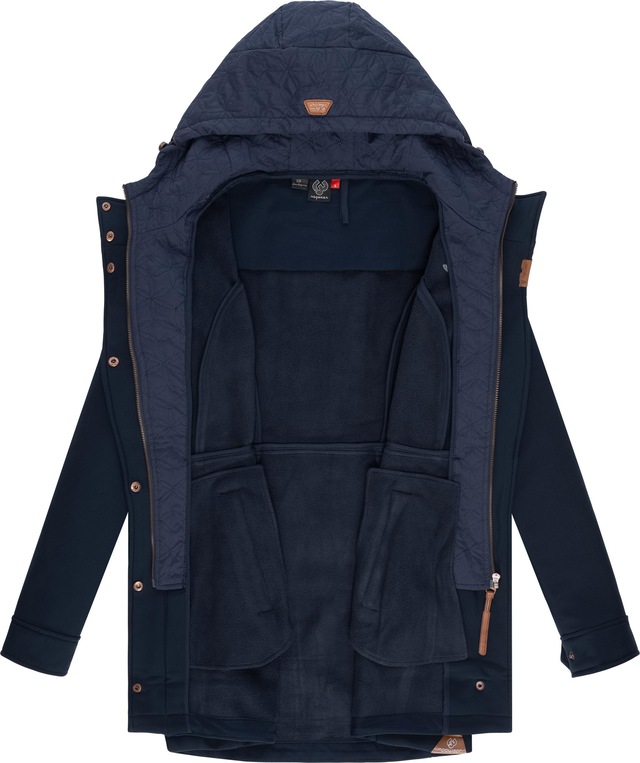 Ragwear Softshellmantel »Ybela« sportliche, gefütterte Outdoorjacke mit Kapuze